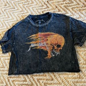 Vintage Metallica baby tee cutoff size S